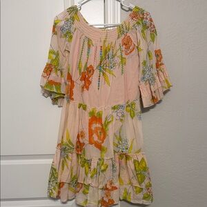 Altar'd State Floral Dress with Orange and Green